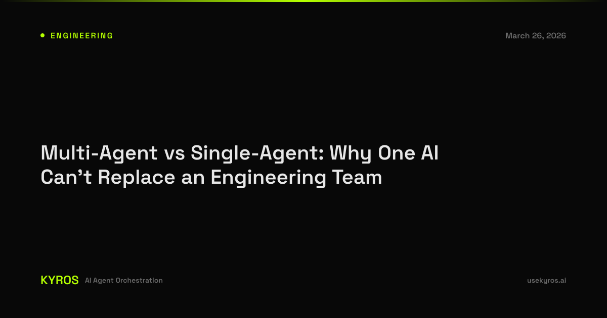 Multi-Agent vs Single-Agent: Why One AI Can't Replace an Engineering ...